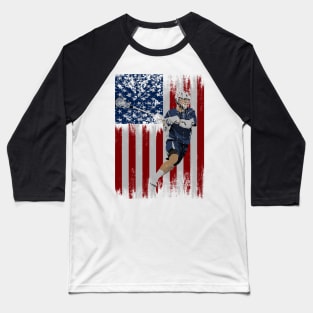 lacrosse american flag Baseball T-Shirt